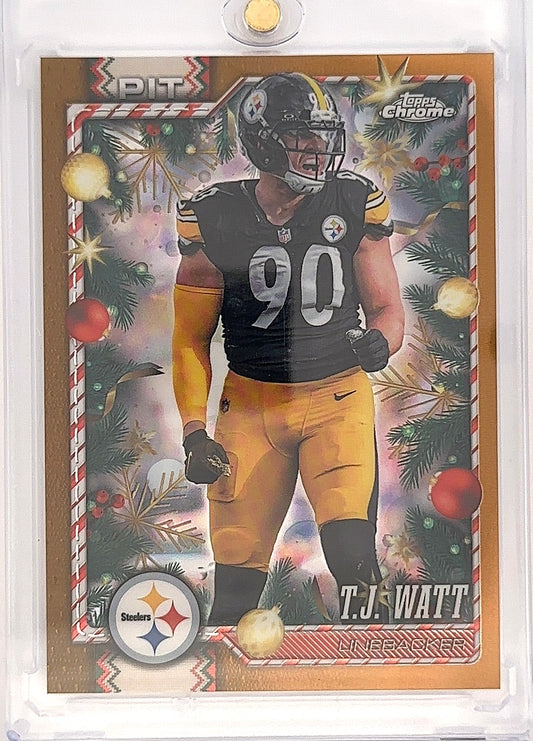 2026 Topps Holiday T.J. Watt [Gold Refractor Chrome] #86 — front