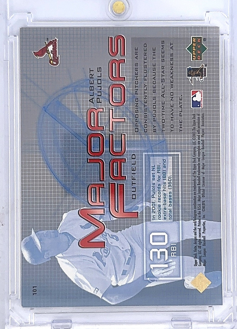 Albert Pujols Major Fractors 155/199 — back