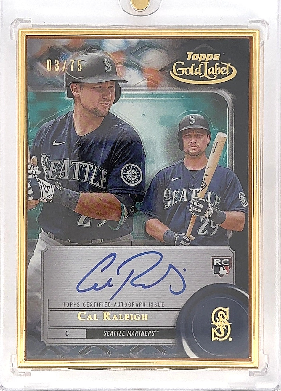 2022 Topps Gold Label Framed Autographs Cal Raleigh [Black] #FA-CR — front