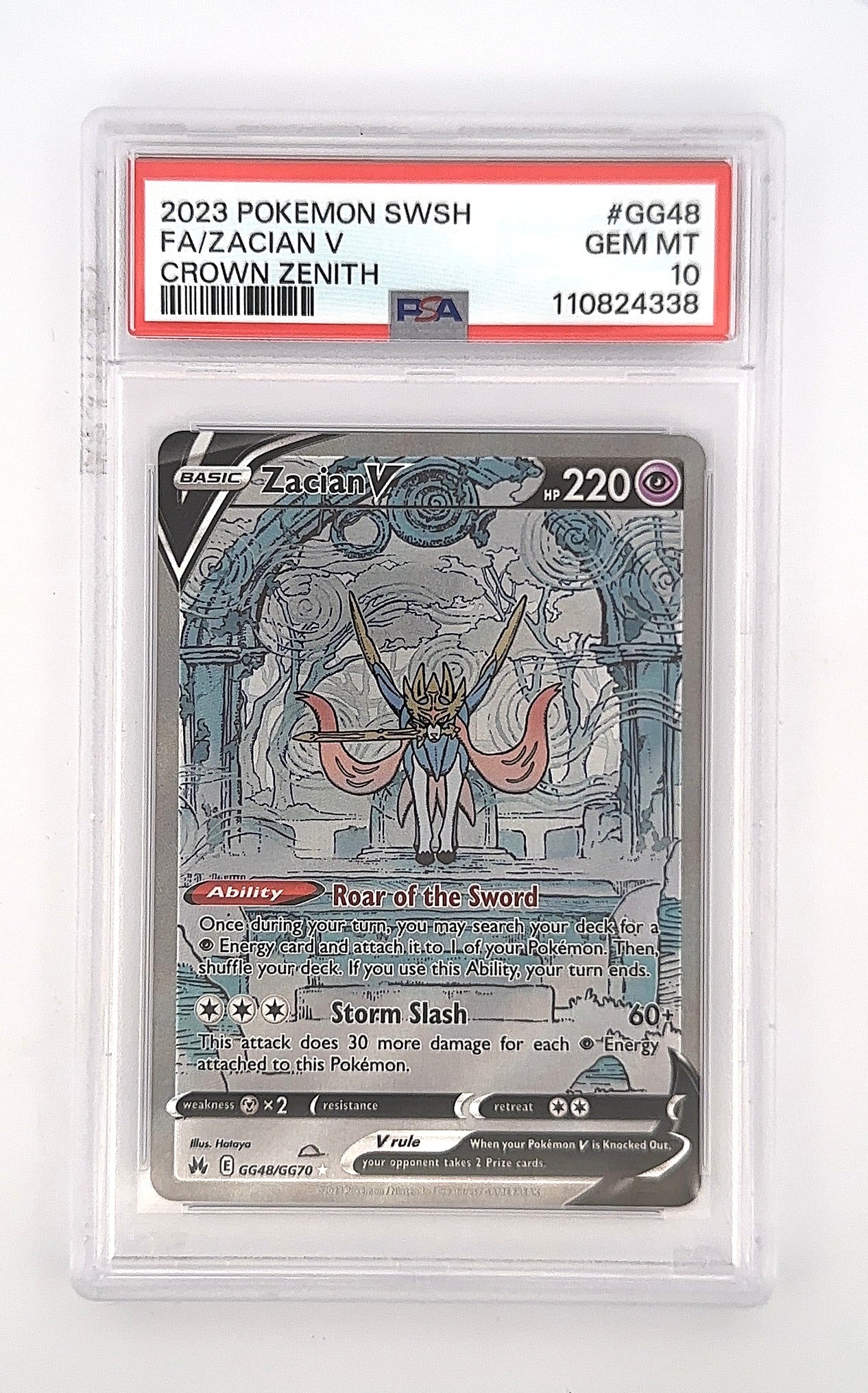 2023 Pokemon SWSH FA/Zacian V Crown Zenith PSA GEM MT 10 — front