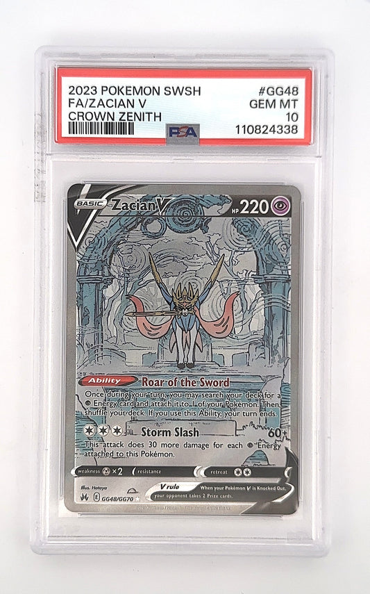 2023 Pokemon SWSH FA/Zacian V Crown Zenith PSA GEM MT 10 — front
