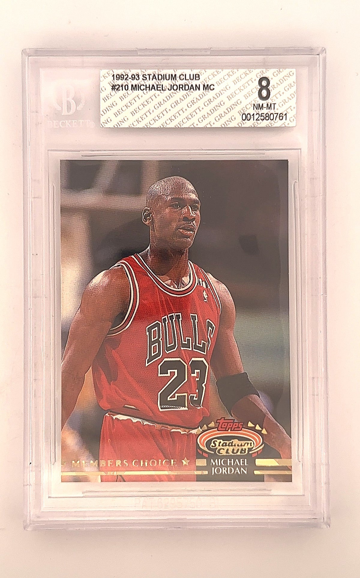 Michael Jordan #210 1992 Stadium Club Members Choice BGS NM-MT 8 — front