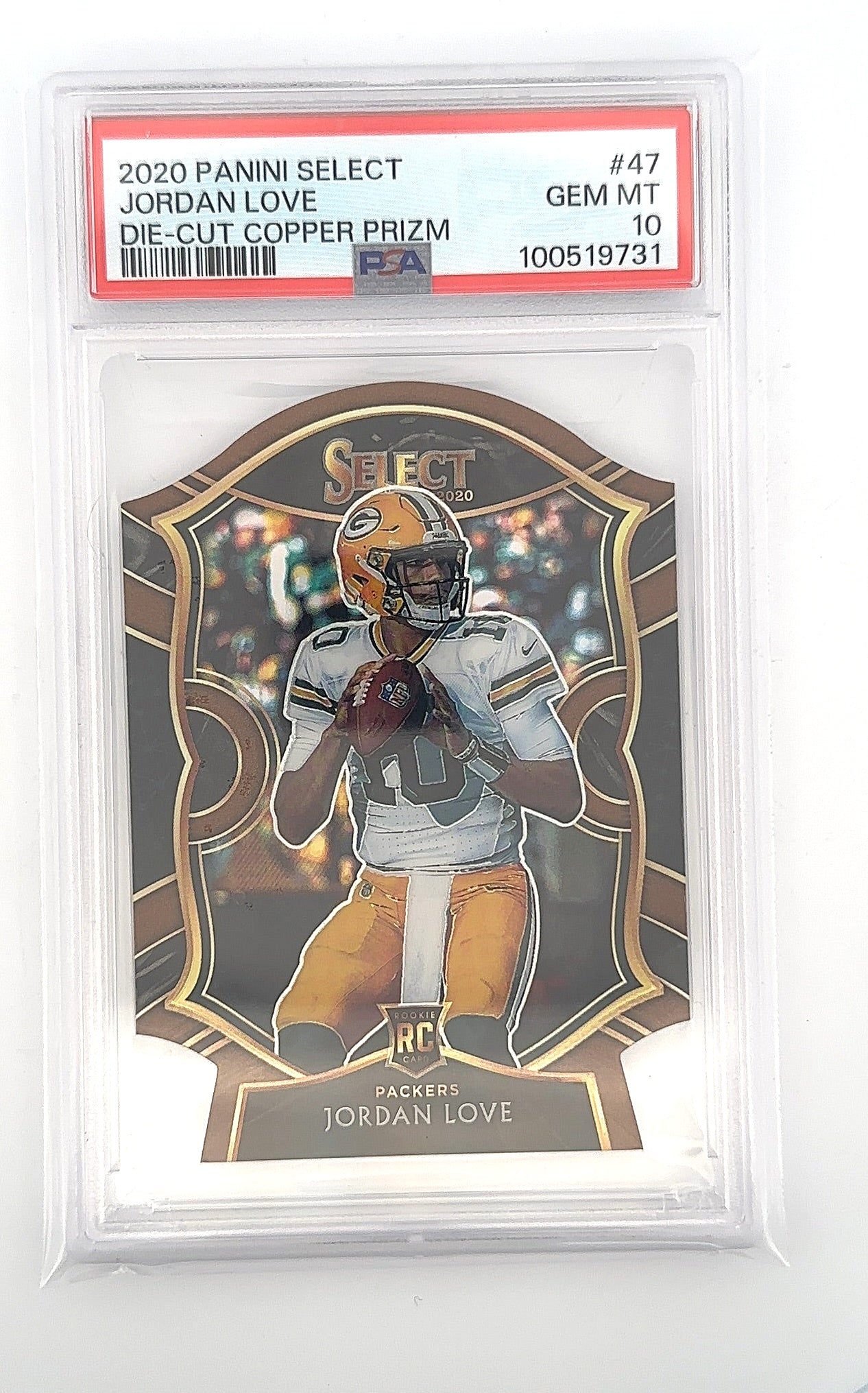 Jordan Love 2020 Panini Select Die-Cut Copper Prizm PSA GEM MT 10 — front