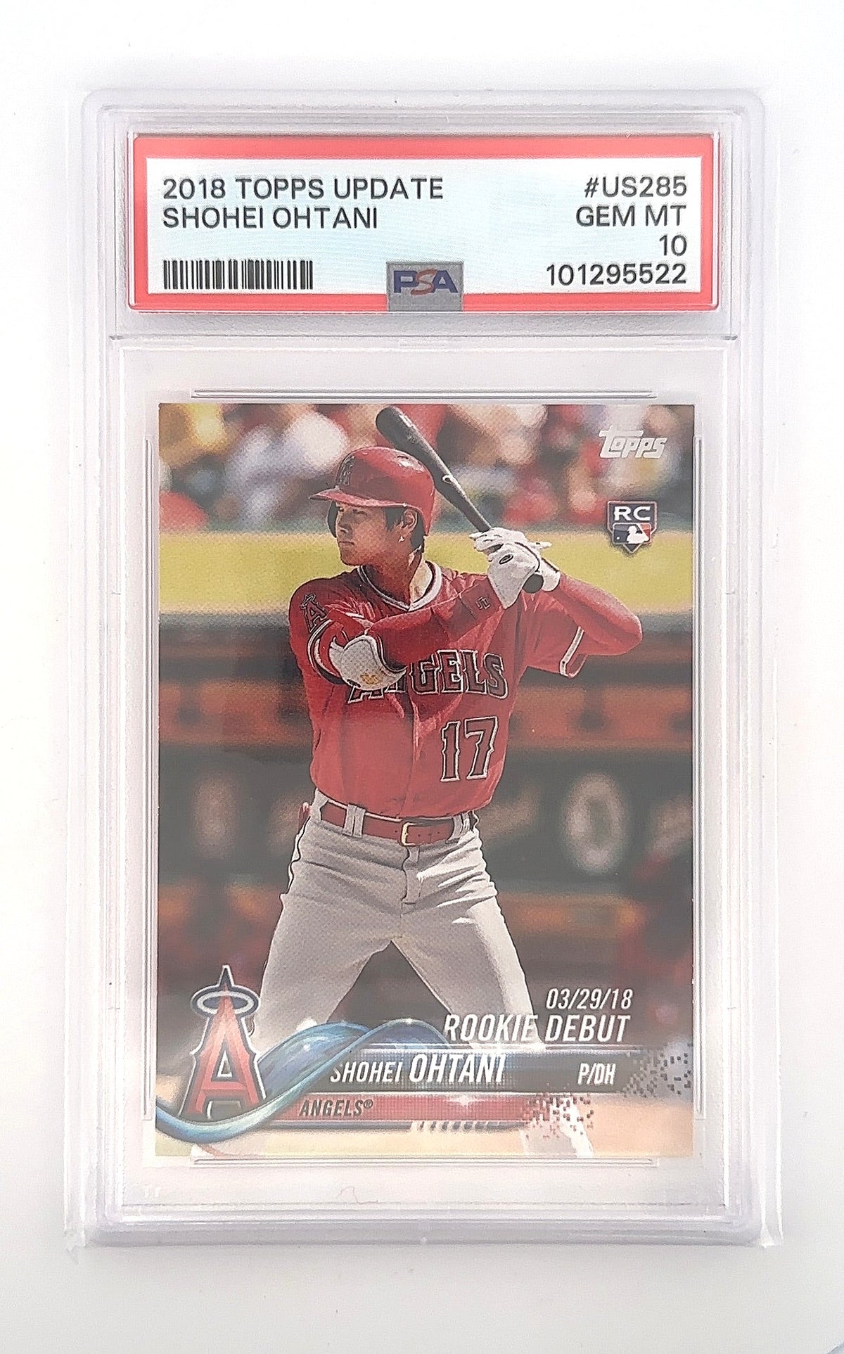 2018 Topps Update Shohei Ohtani #US285 PSA 10 — front