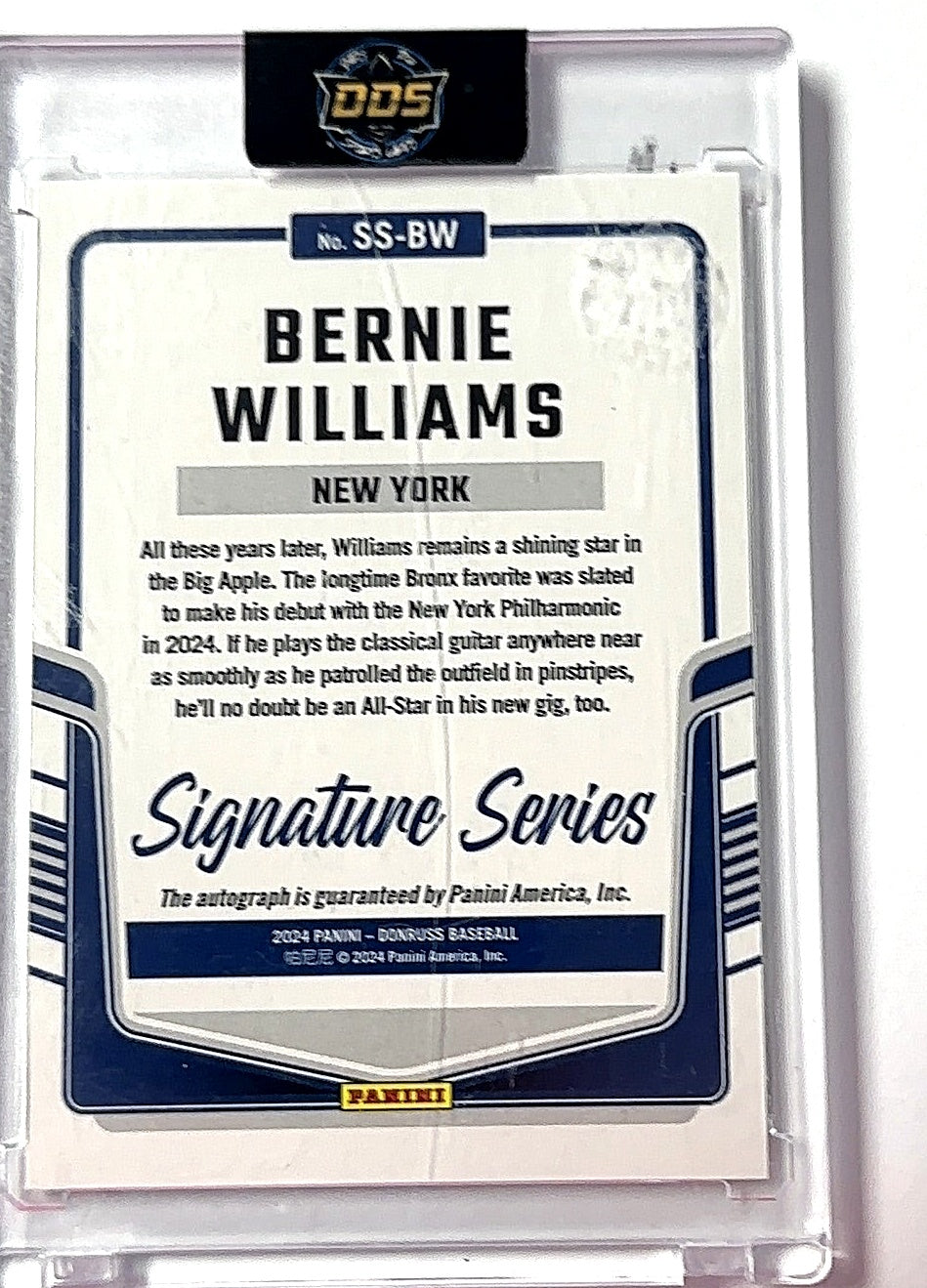 2025 Topps Finest Moments Autograph Bernie Williams [Orange Refractor] #FMA-BWI AUTO — back