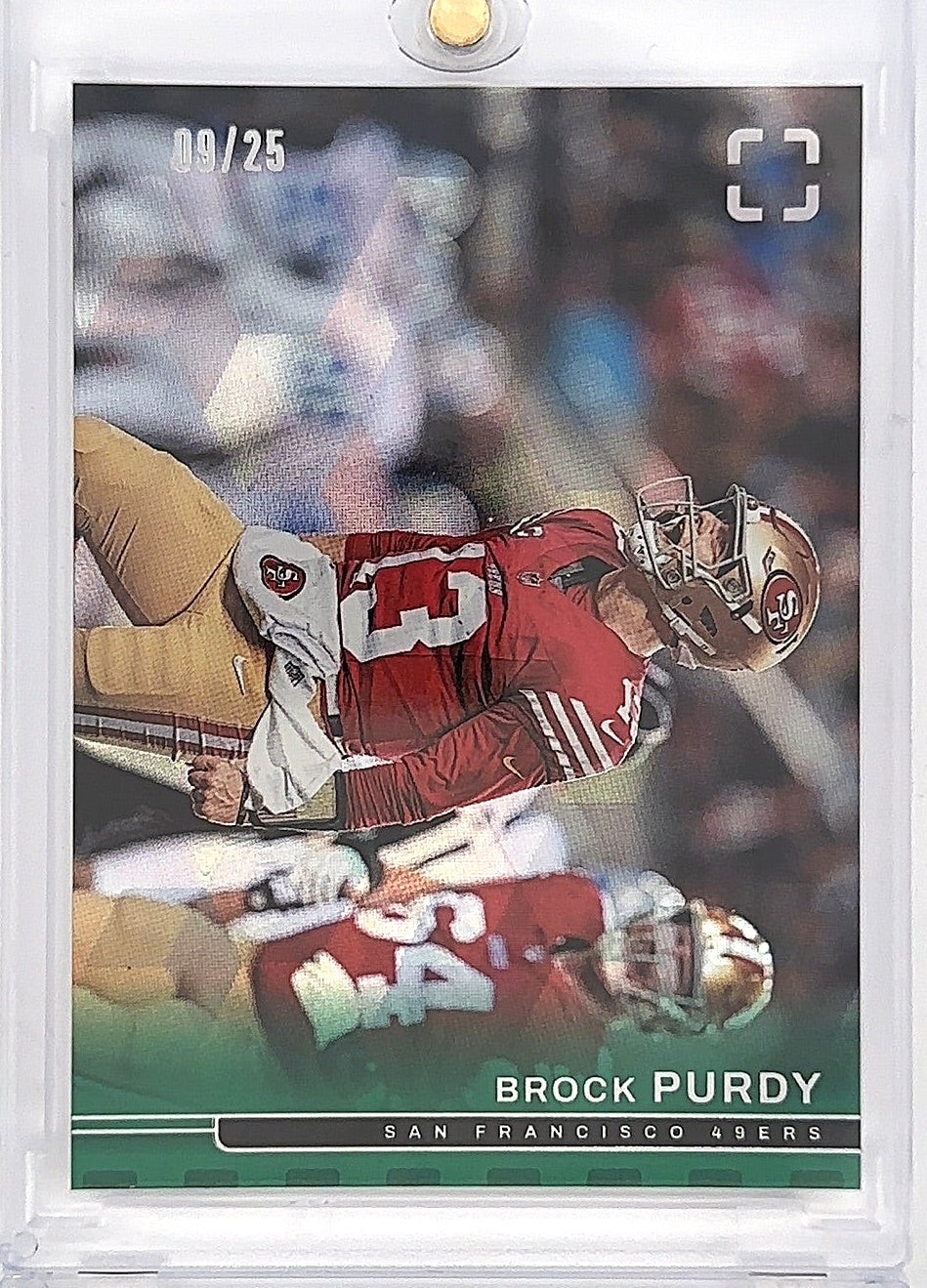 2025 Brock Purdy Panini Photogenic Cracked Ice /25 #112 — front