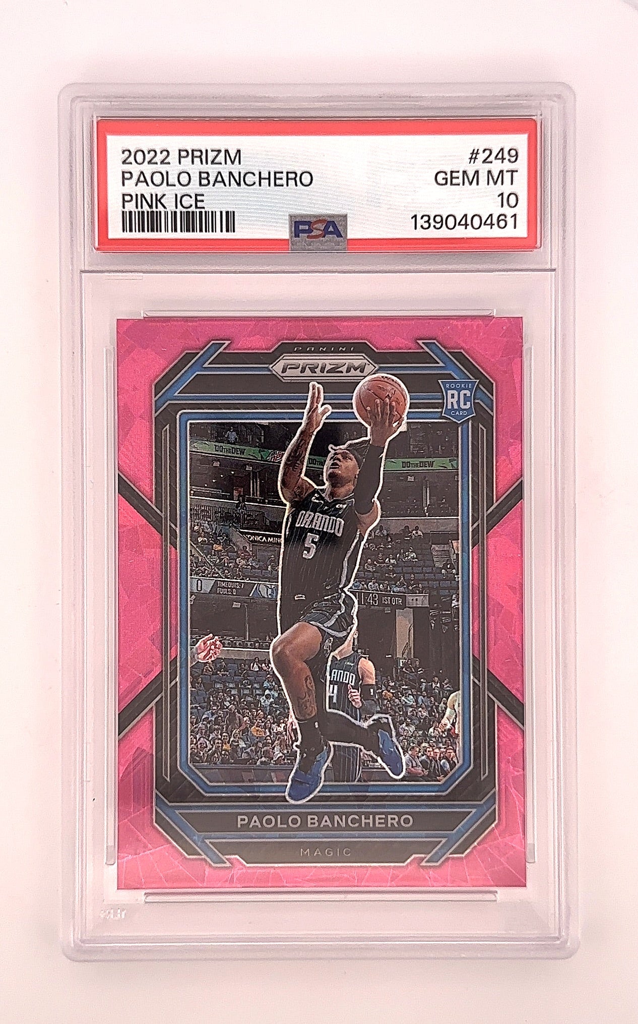 2022 Panini Prizm Paolo Banchero [Pink Ice Prizm] #249 PSA 10 — front