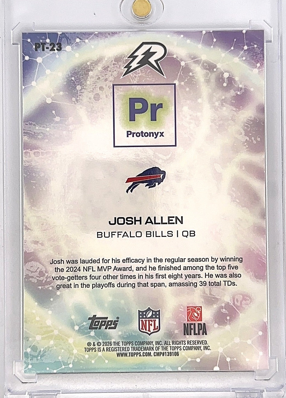 2025 Topps Resurgence Protonyx Josh Allen [Teal Surge] #PT-23 — back
