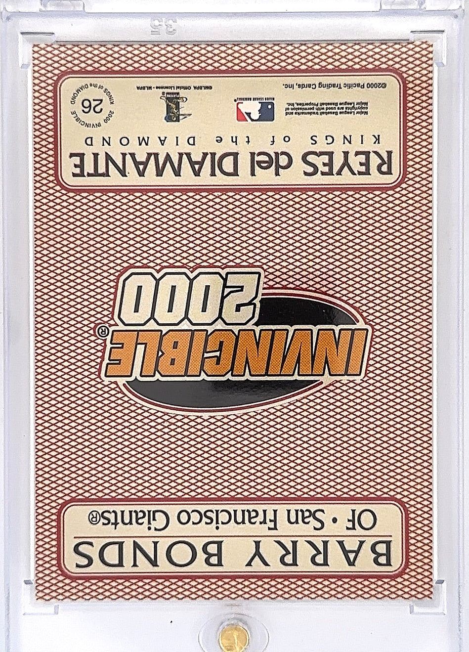 2000 Pacific Invincible Barry Bonds [Kings of the Diamond] #26 — back