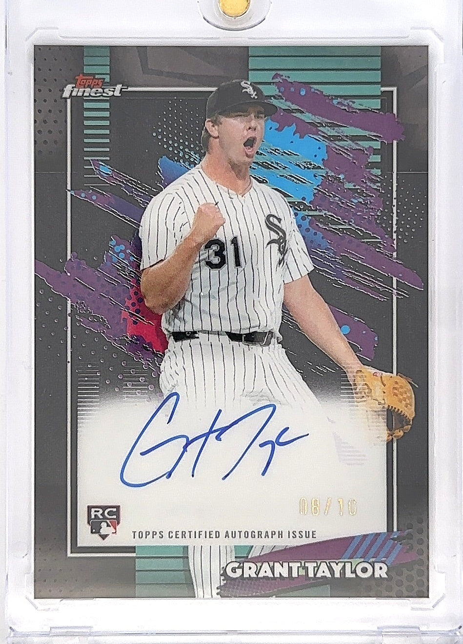 2026 Topps Finest Autograph Grant Taylor [Black Refractor] #FA-TA 08/10 — front