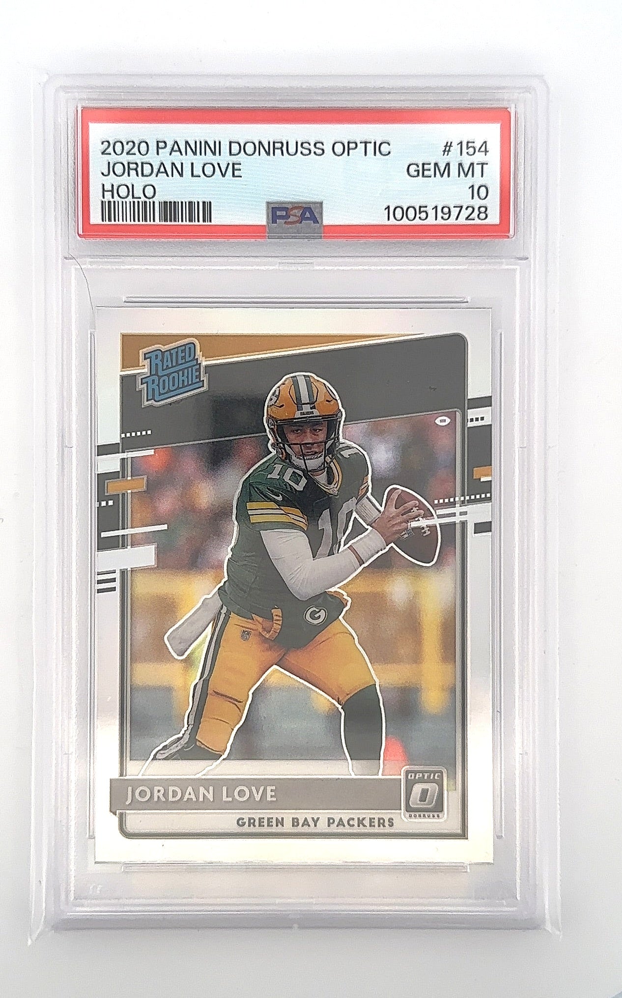 Jordan Love 2020 Panini DonRuss Optic Holo PSA GEM MT 10 — front