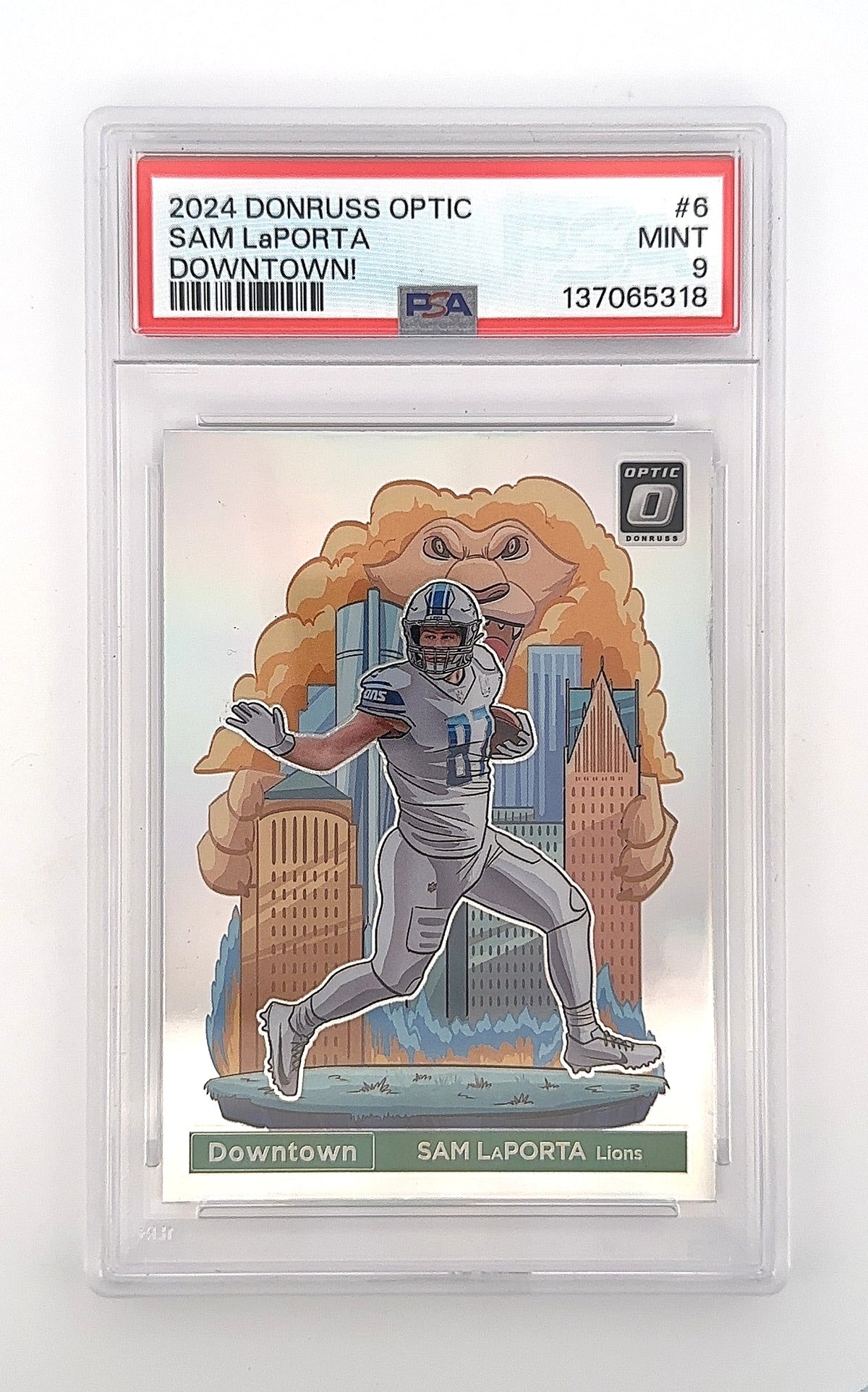 2024 Panini Donruss Optic Downtown Sam LaPorta #6 PSA 9 — front
