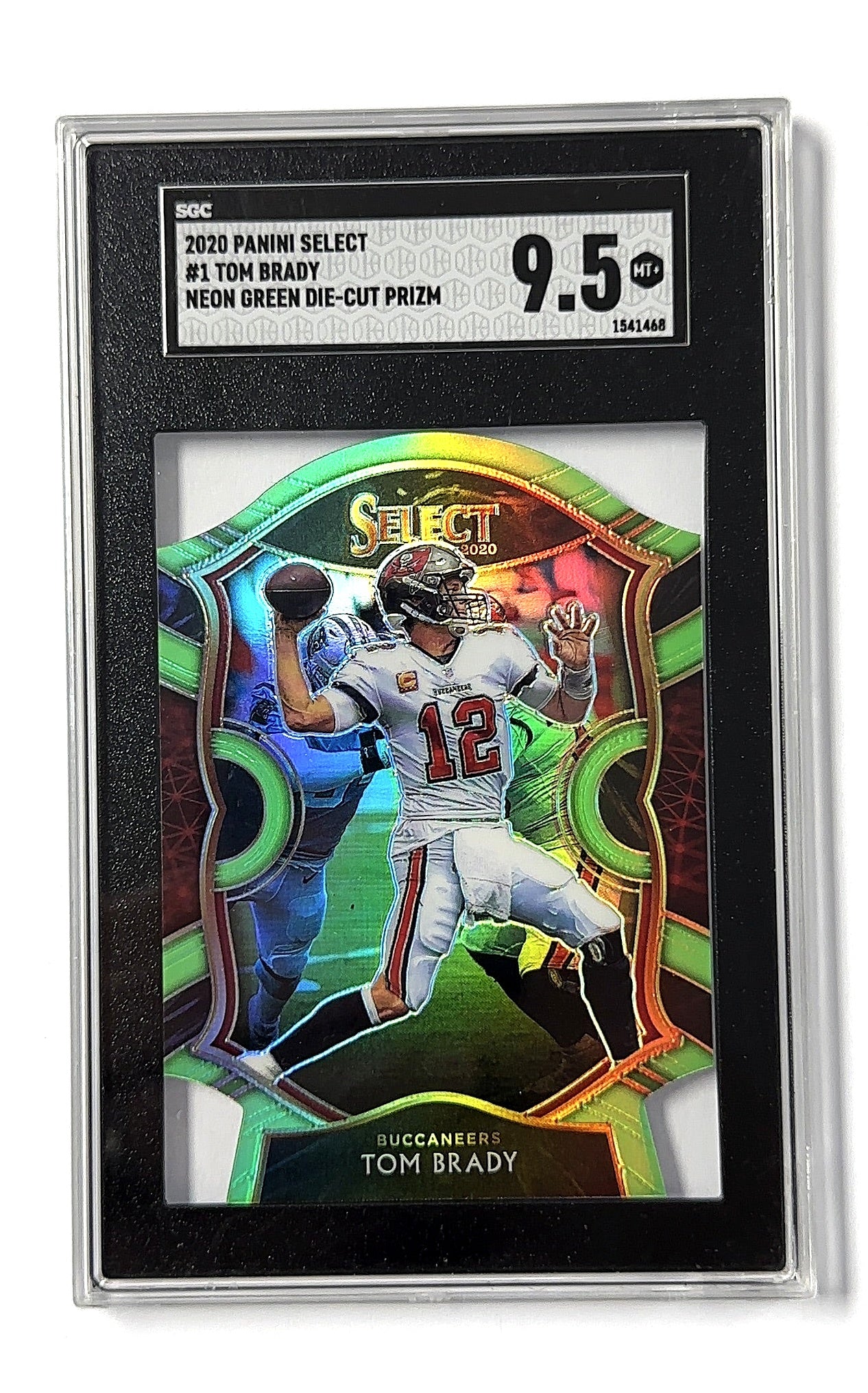 2020 Panini Select Tom Brady [Neon Green Prizm Die Cut] #1 SGC 9.5 — front