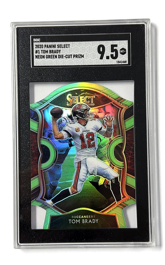 2020 Panini Select Tom Brady [Neon Green Prizm Die Cut] #1 SGC 9.5 — front