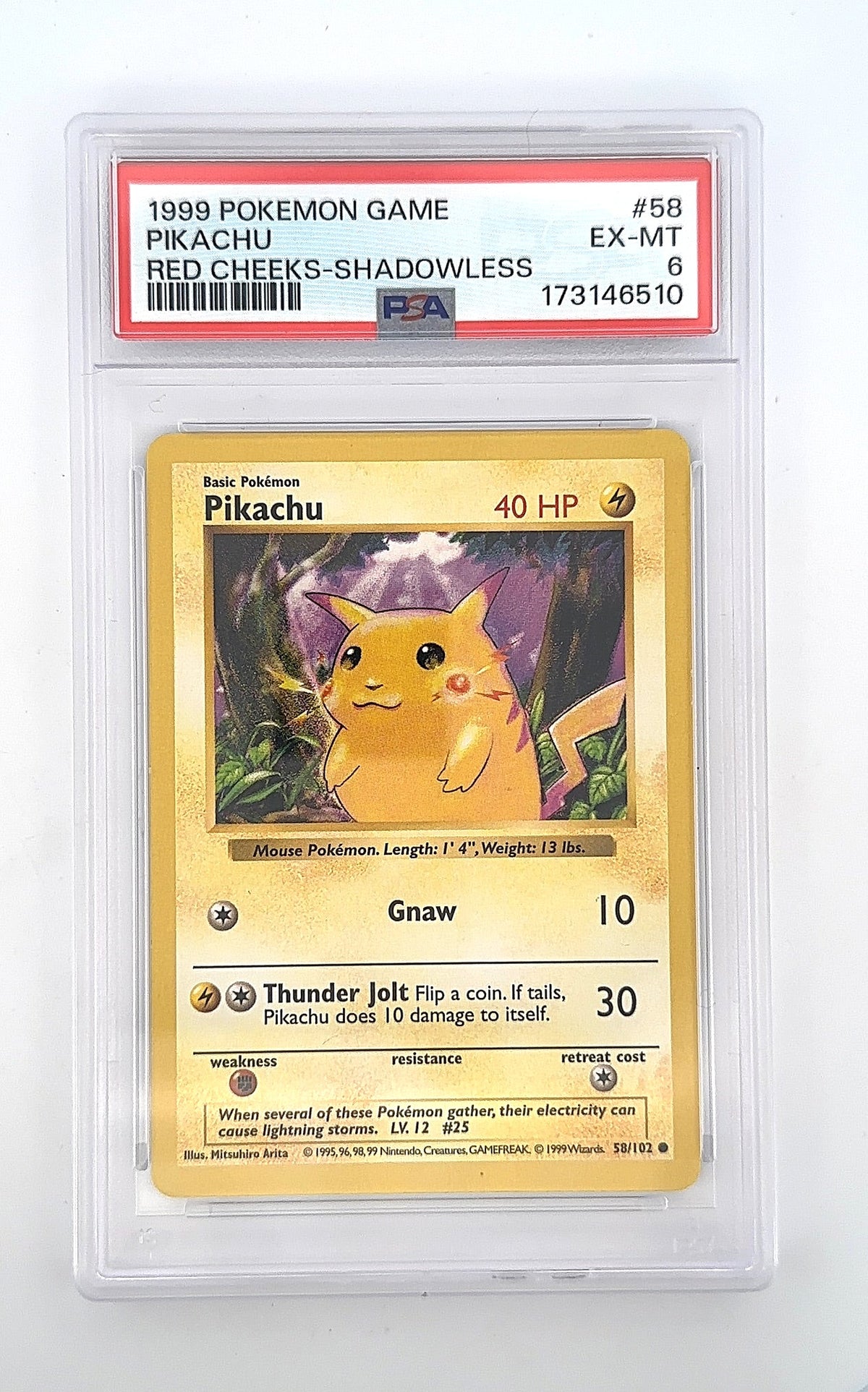 Pikachu - 58/102 (PokeTour 1999) #058/102 PSA EX-MT 6 — front