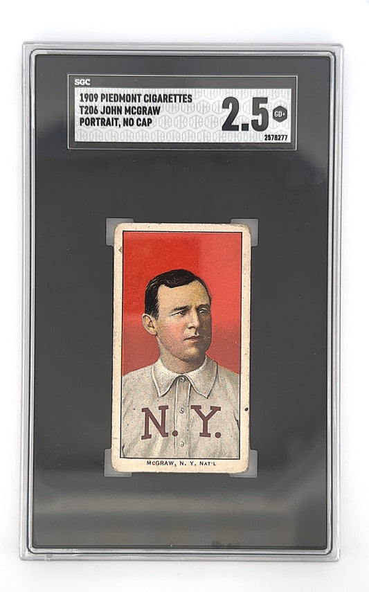 1909 T206 Piedmont 350 John Mcgraw [No Cap] SGC 2.5 — front