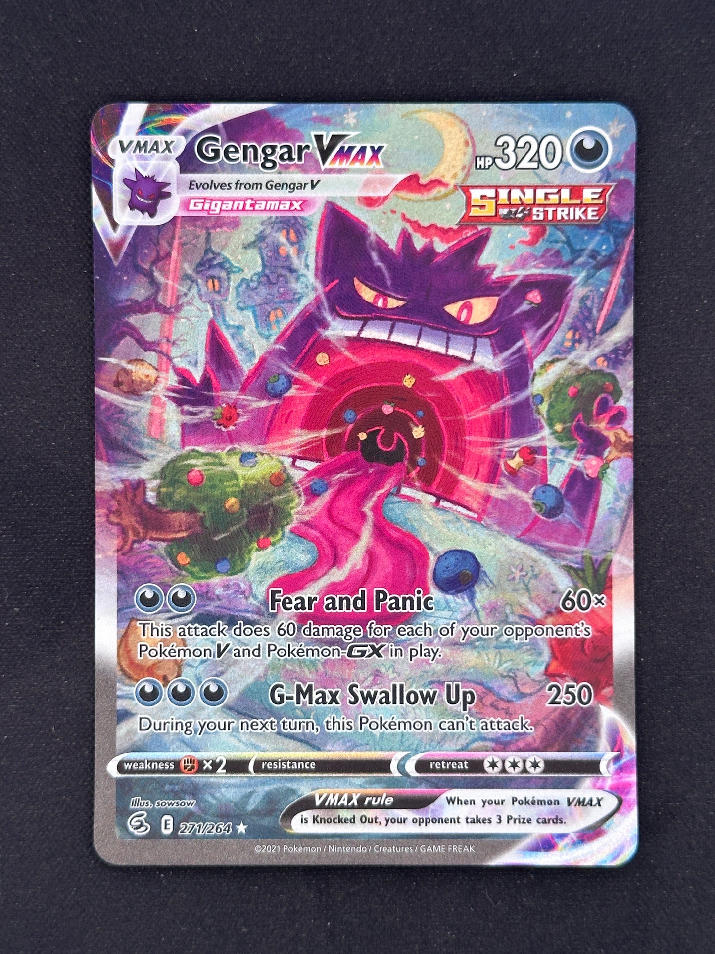 Gengar VMAX (Alternate Art Secret) SWSH08: Fusion Strike #271/264 — front