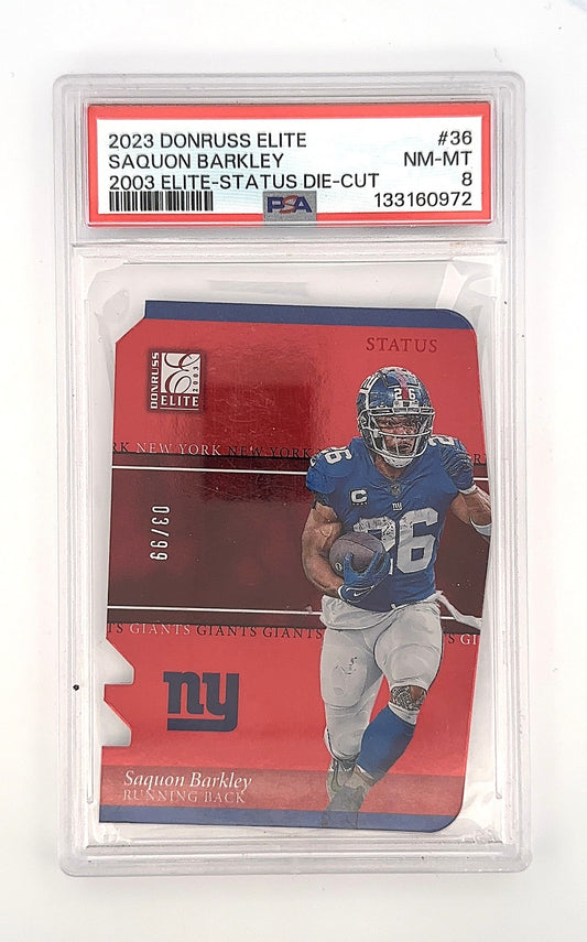 2019 Panini Donruss Elite Spellbound Saquon Barkley [Red] #SP-36 — front