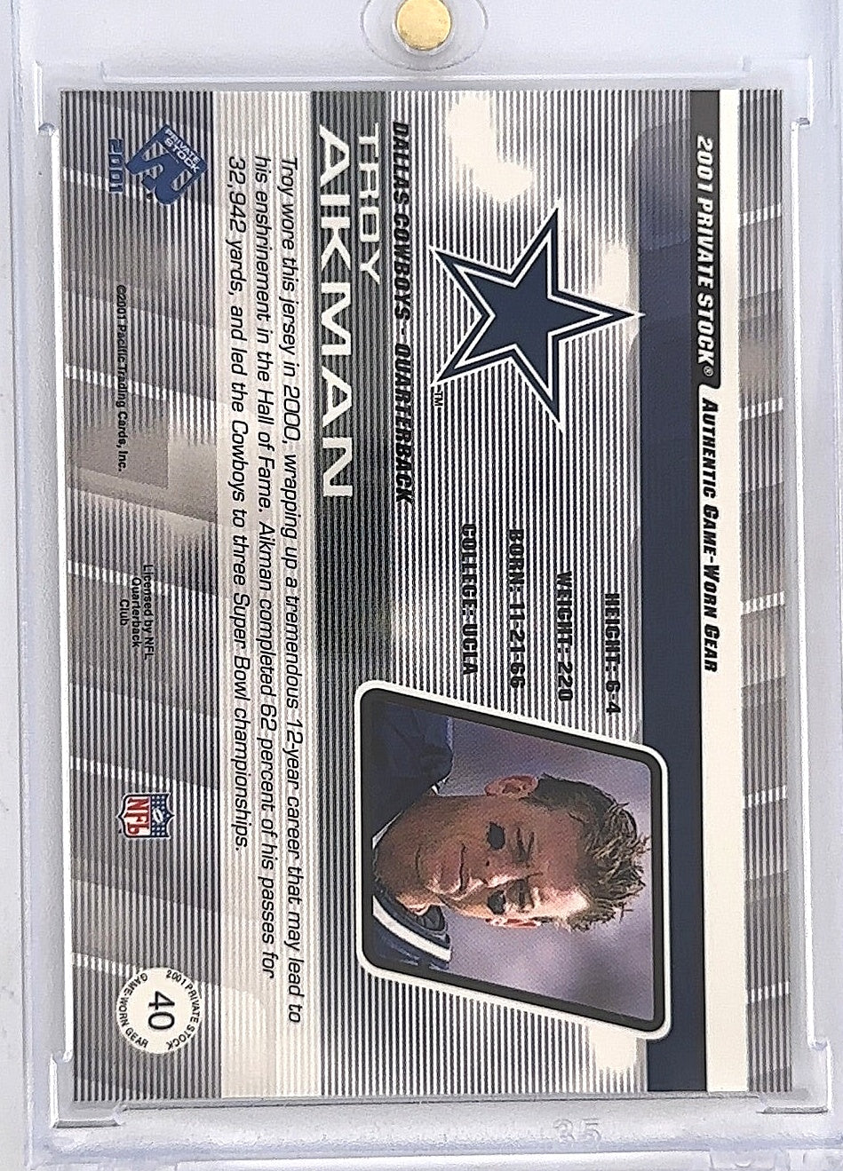 Troy Aikman Private Stock — back