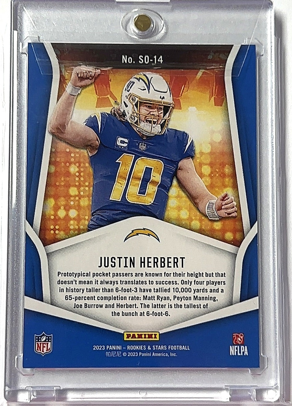 2023 Panini Rookies & Stars Standing Ovation Justin Herbert [Green] #SO-14 — back
