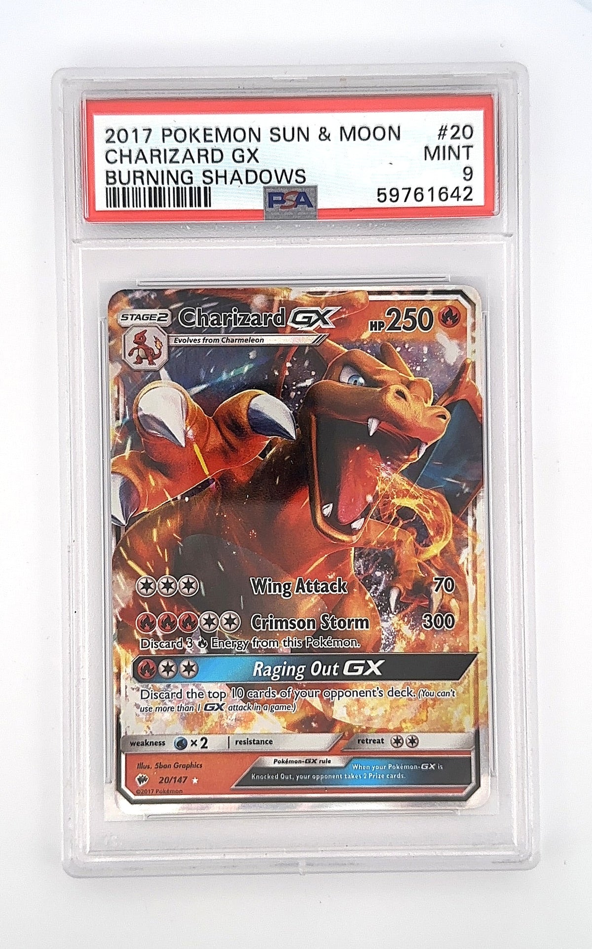 Charizard GX #20/147 PSA MINT 9 — front
