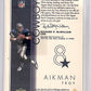 Troy Aikman Game Jersey Upper Deck — back