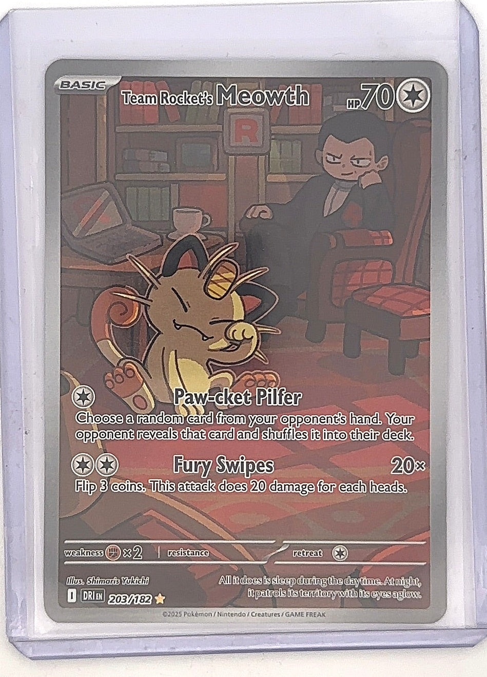 Team Rocket's Meowth - 203/182 #203/182 — front