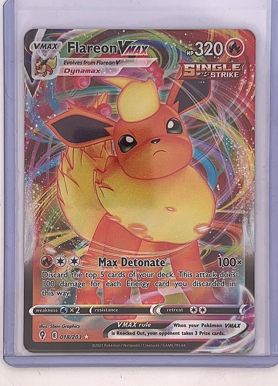 Flareon VMAX #018/203 — front