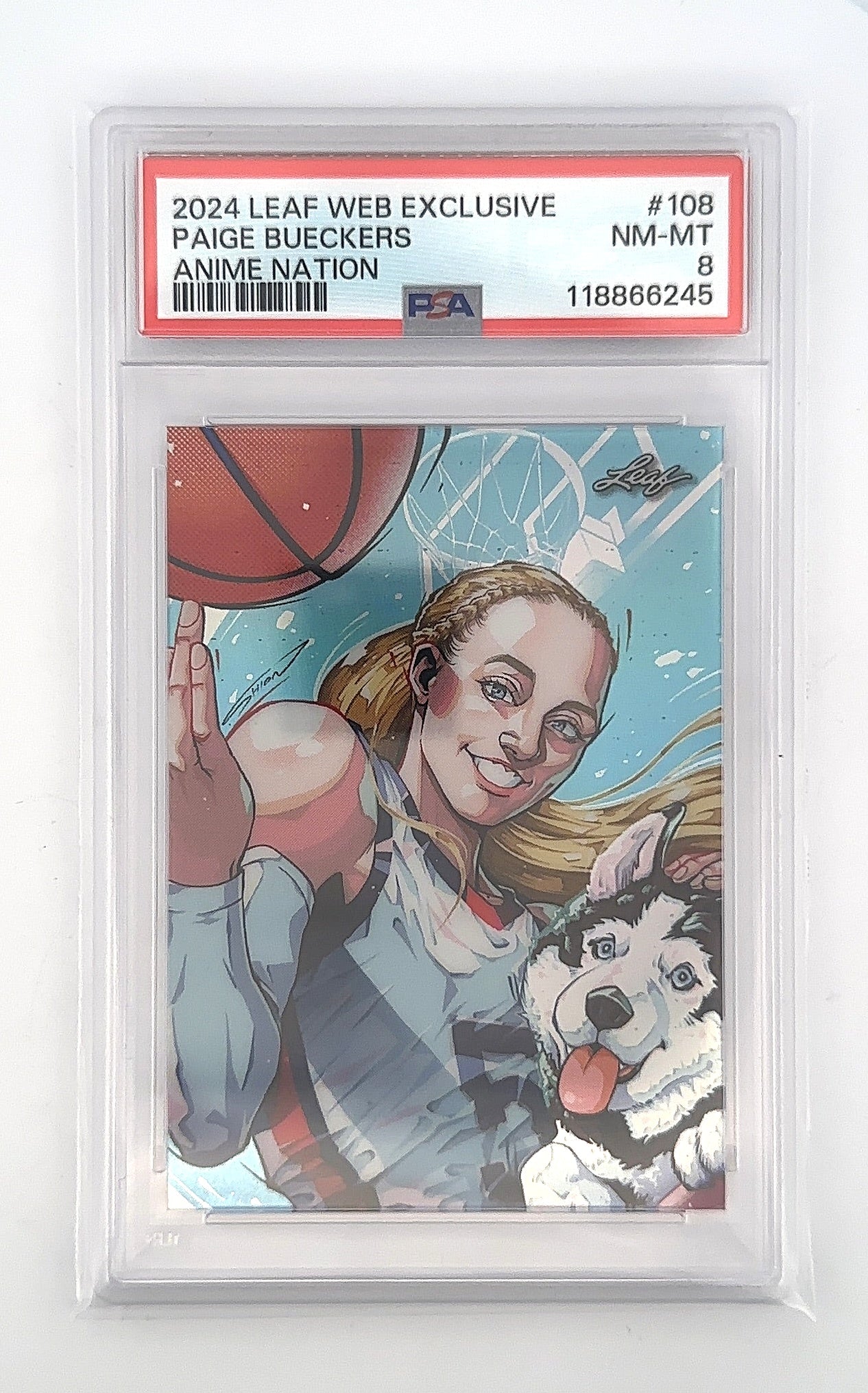 2024 Leaf Anime Nation Paige Bueckers /270 UCONN PSA NM-MT 8 — front