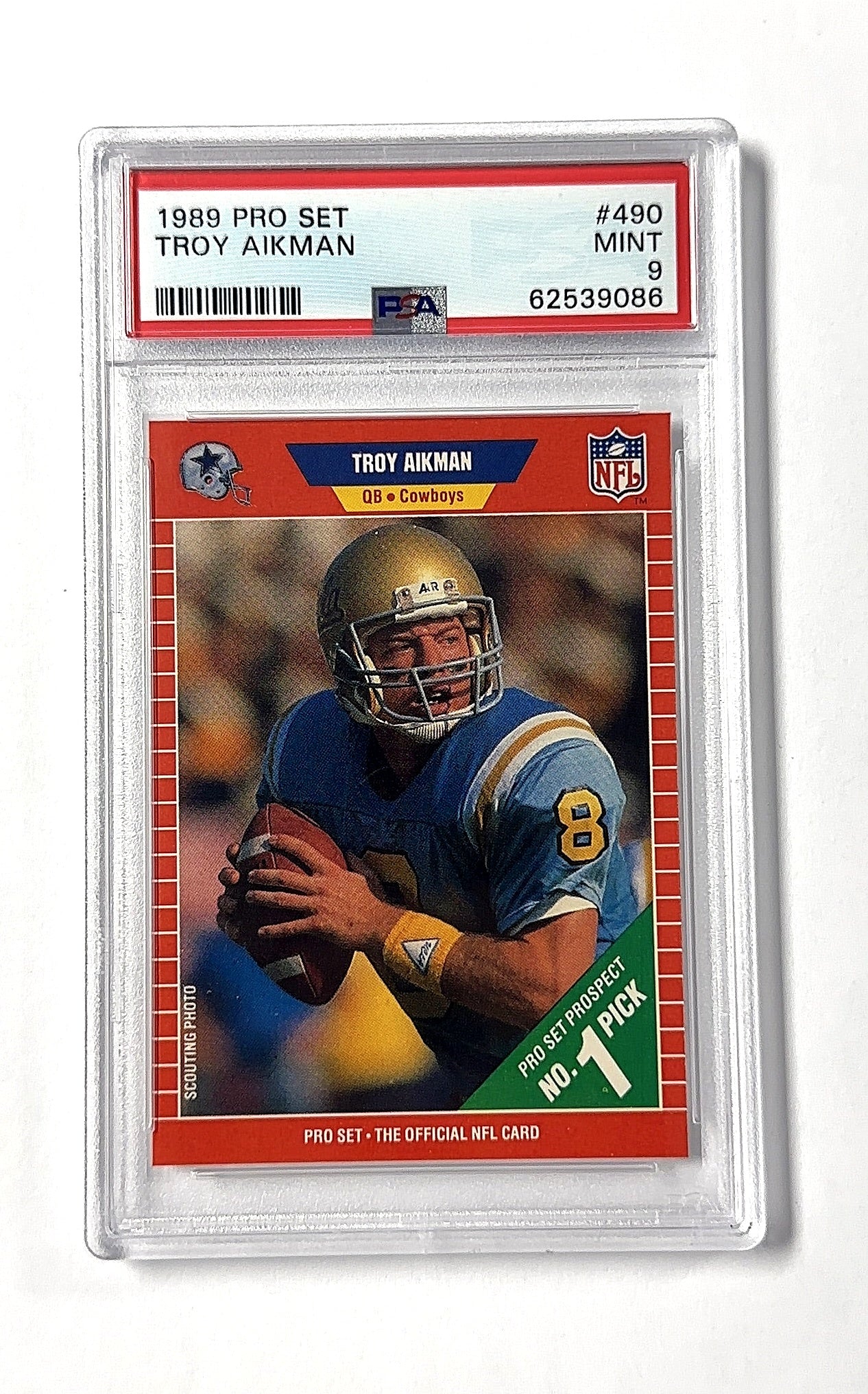 Troy Aikman Pro Set 1989 PSA MINT 9 — front