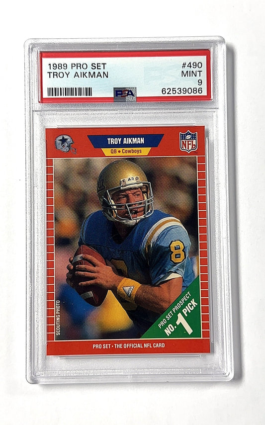 Troy Aikman Pro Set 1989 PSA MINT 9 — front