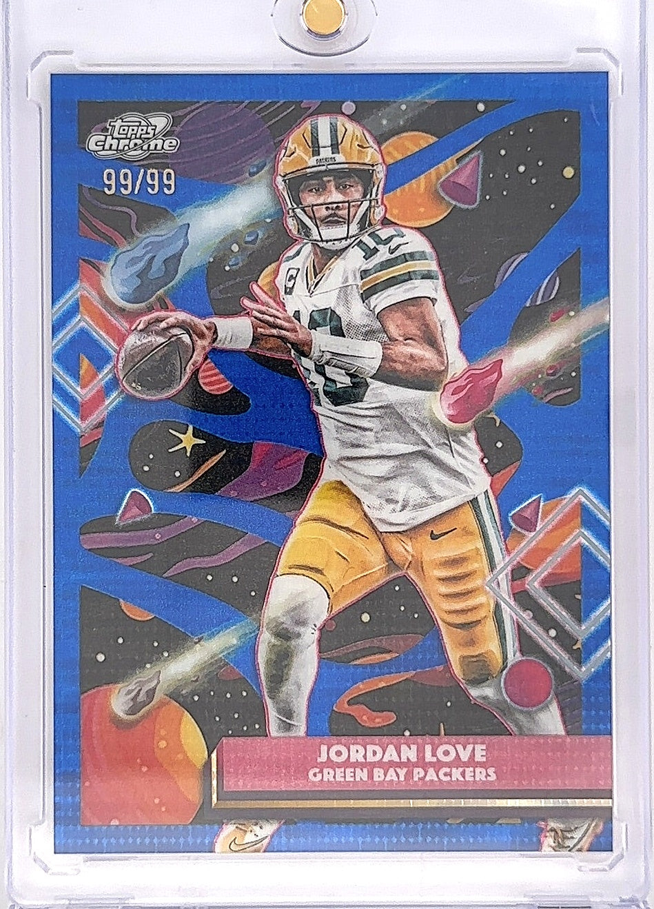 2025 Topps Cosmic Chrome Jordan Love [Blue Moon Refractor] #35 — front