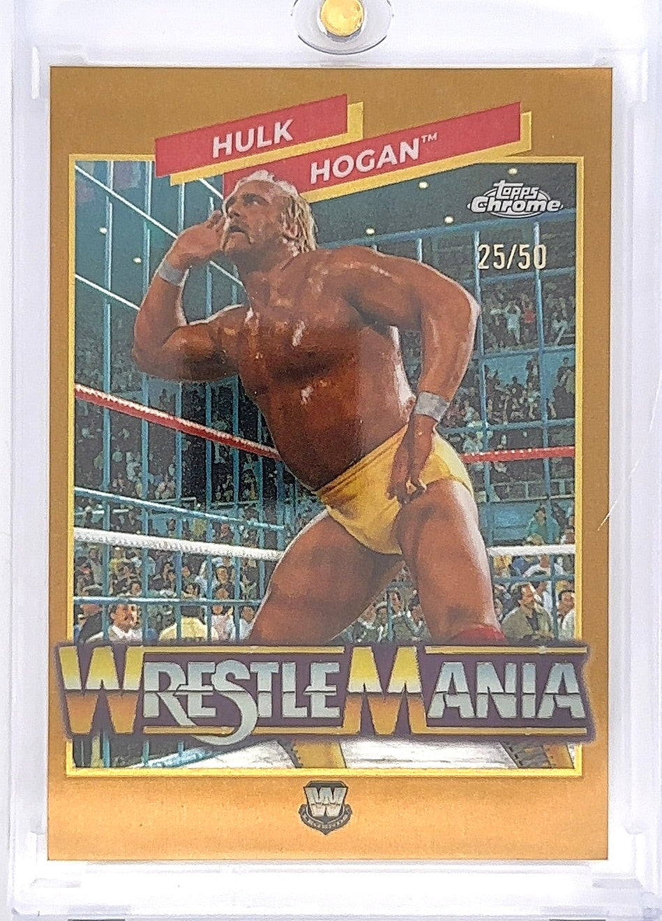 2026 Hulk Hogan Topps WrestleMania /50 [Gold] #WMR-15 — front