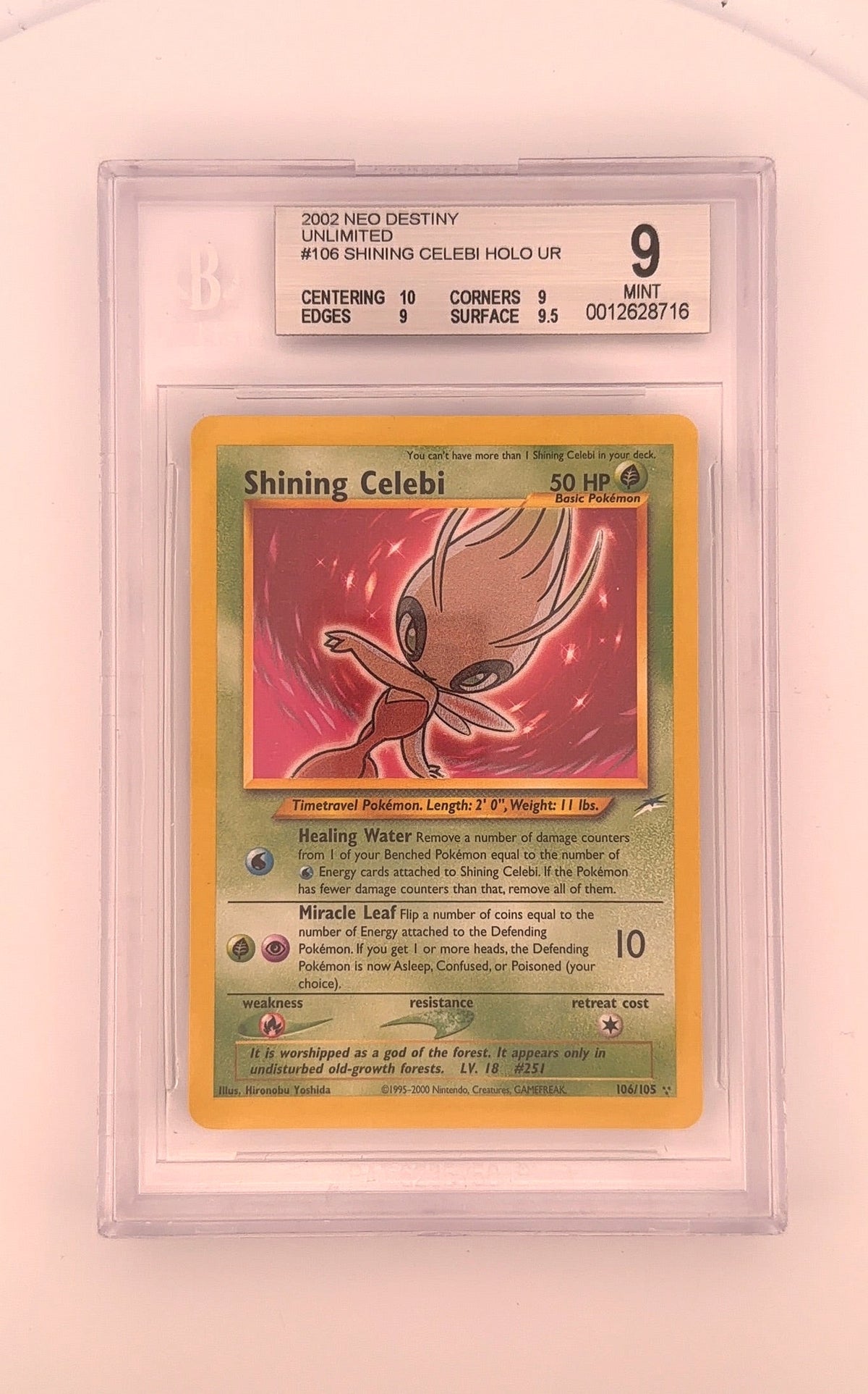 Shining Celebi #106/105 BGS MINT 9 — front