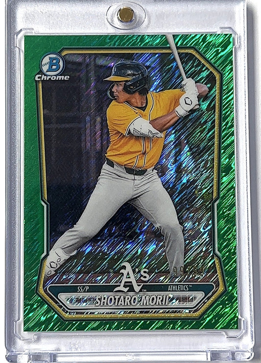 2026 Bowman Chrome Prospect Shotaro Morii [Green Shimmer Refractor] #BCP-48 — front
