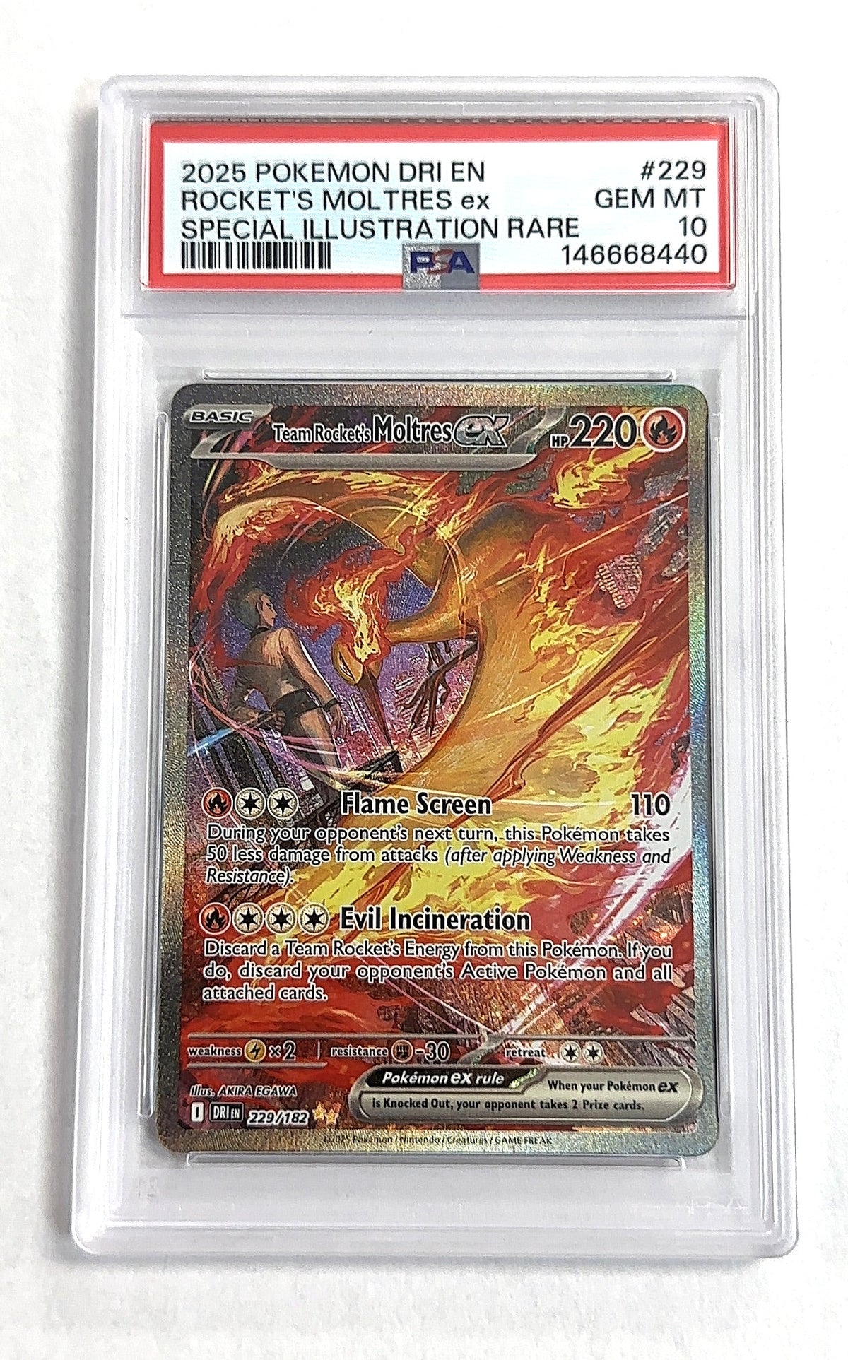 Team Rocket's Moltres ex - 229/182 #229/182 PSA GEM MT 10 — front