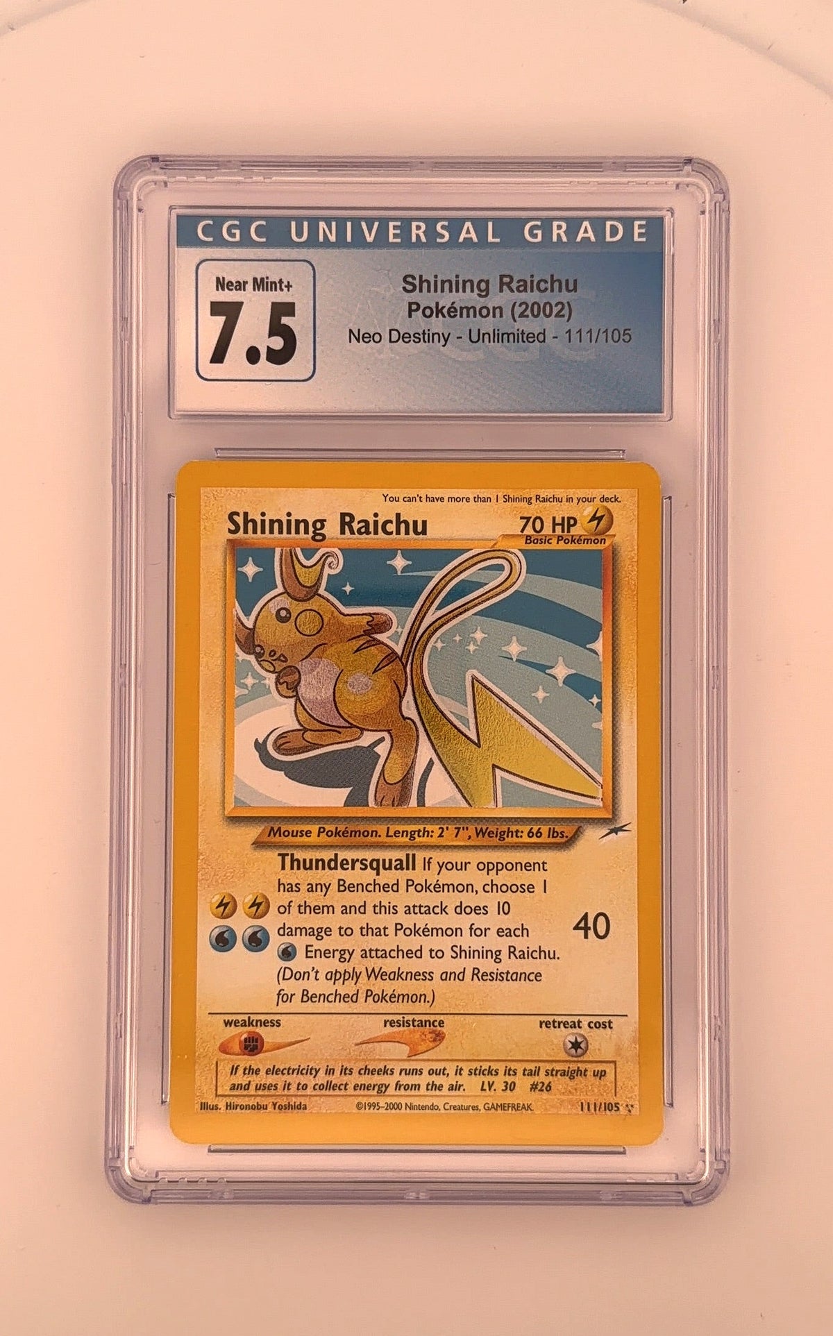 Shining Raichu #111/105 CGC NM 7 — front