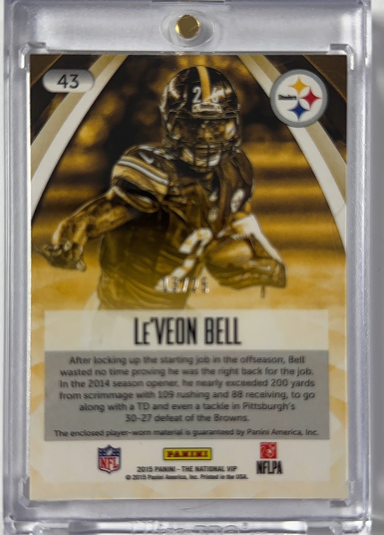 Le'Veon Bell Patch /25 Black Friday — back