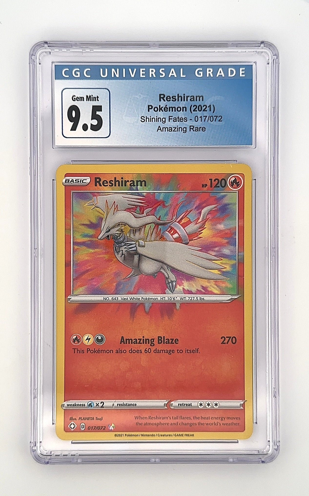 Reshiram #017/072 CGC 9.5 — front