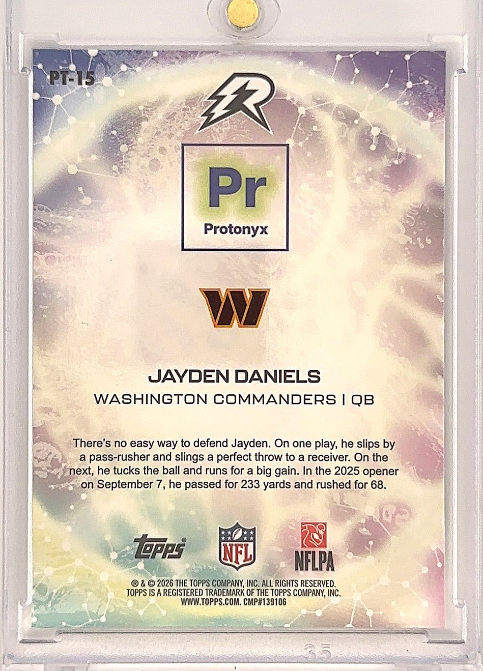 2025 Topps Resurgence Protonyx Jayden Daniels /99 #PT-15 — back