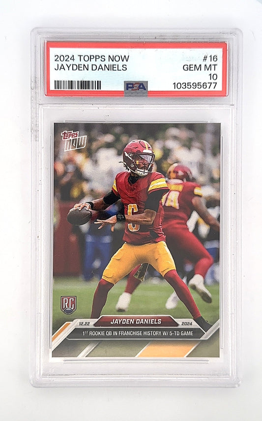 2024 Topps Now Jayden Daniels #16 PSA 10 — front