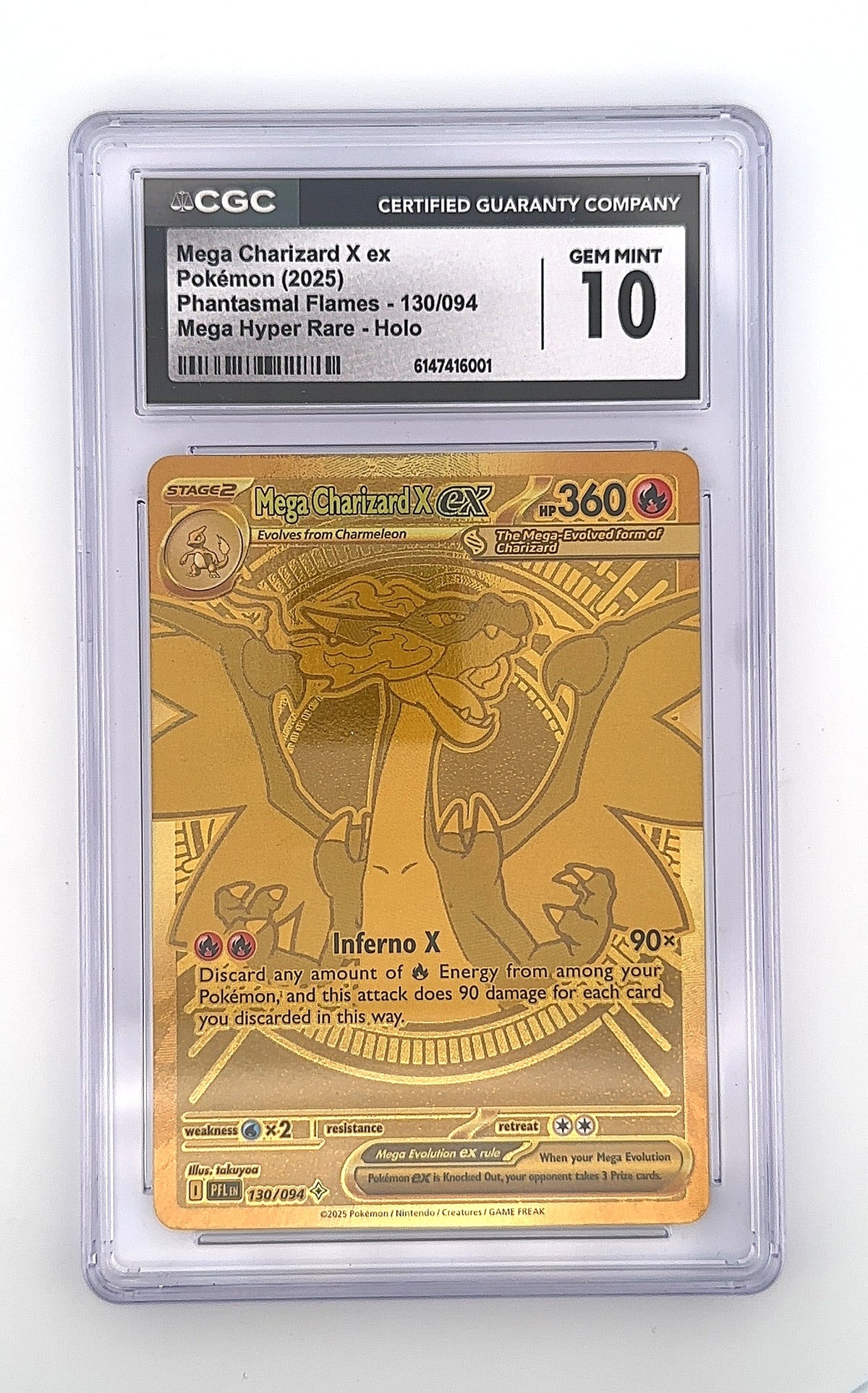 Mega Charizard X ex - 130/094 #130/094 CGC PRISTINE 10 — front