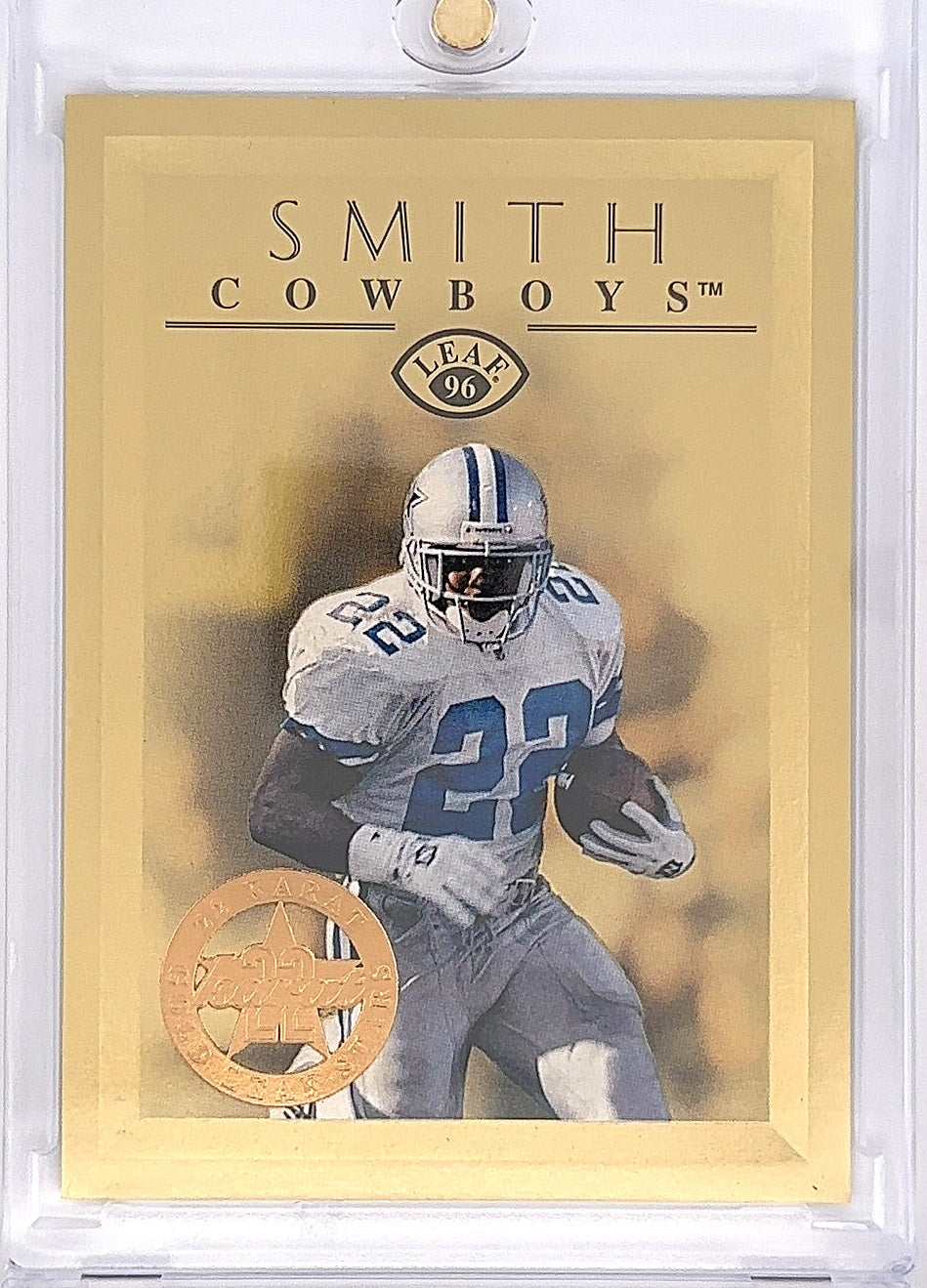 Emmitt Smith 1996 Leaf 22 Karat Gold /2500 — front