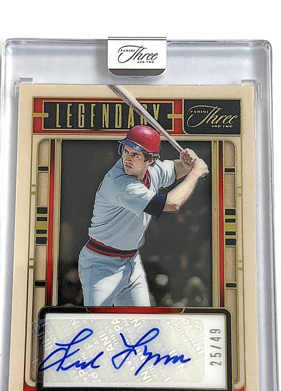 2025 Panini Three and Two Legendary Signatures Fred Lynn [Holo Gold] #LS-FL AUTO — front