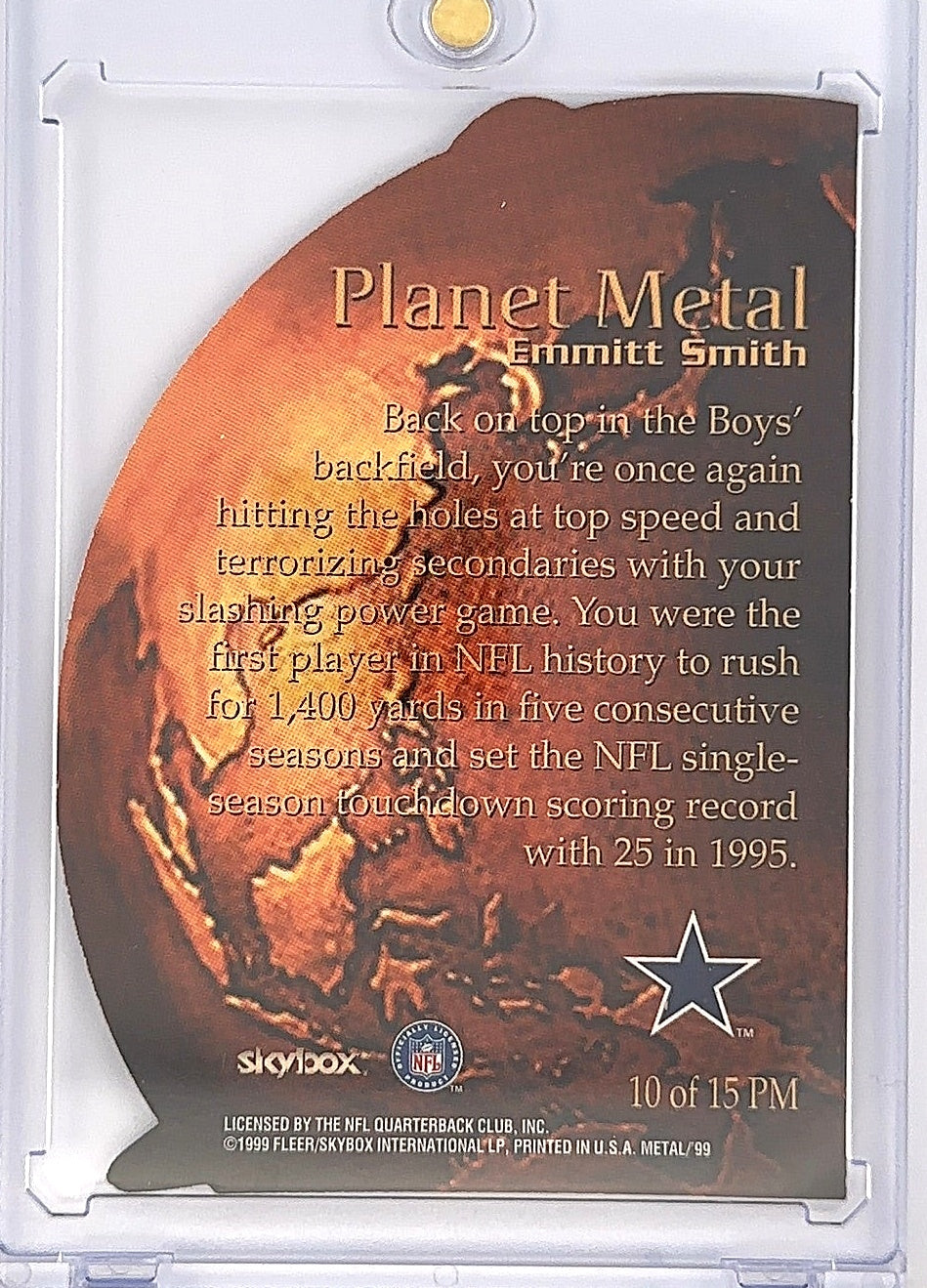 1999 Skybox Emmett Smith Planet Metal — back