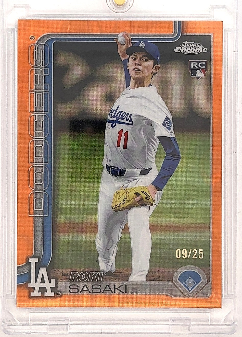 2025 Topps Chrome Roki Sasaki Orange /25 — front