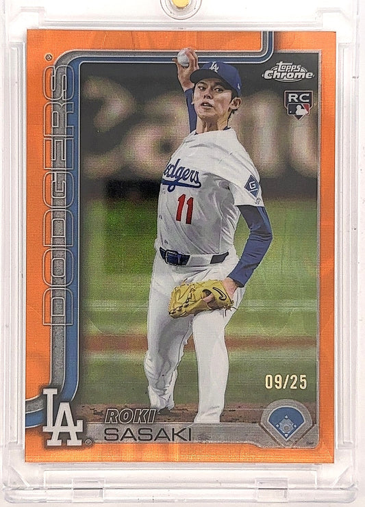 2025 Topps Chrome Roki Sasaki Orange /25 — front