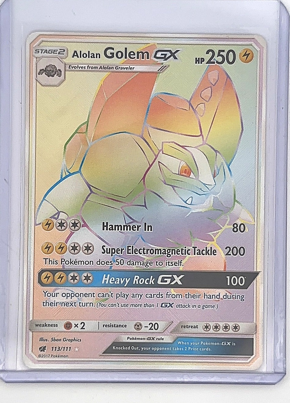 Alolan Golem GX (Secret) #113/111 — front