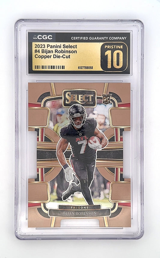 2023 Panini Select Bijan Robinson [Copper Prizm Die-Cut] #4 CGC 10 — front