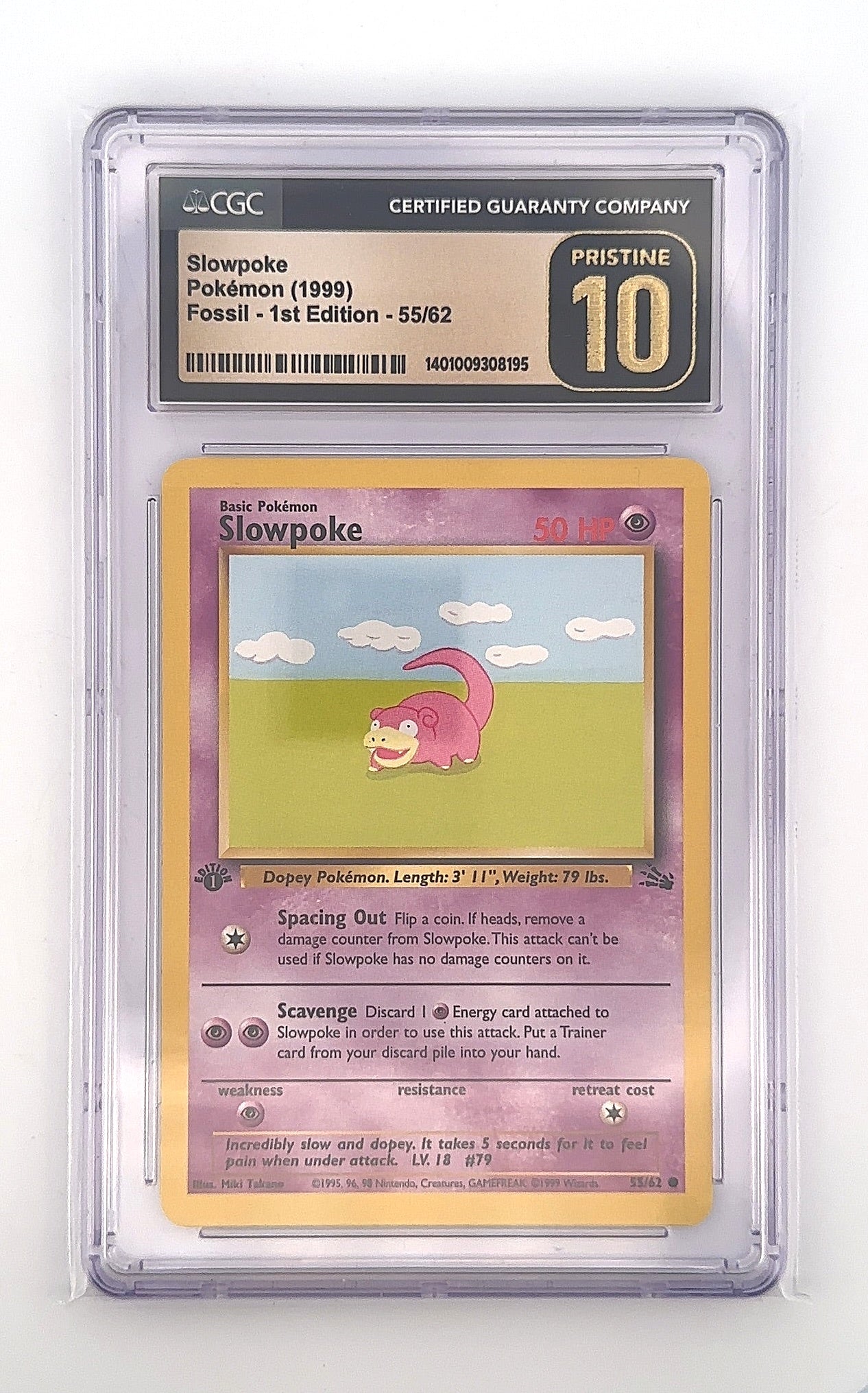 Slowpoke #55/62 CGC PRISTINE 10 — front